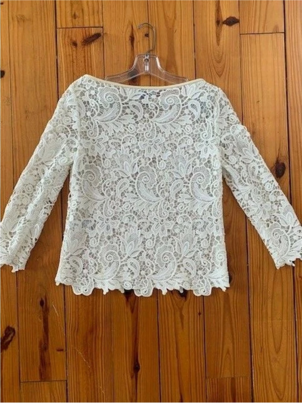 Authentic Vintage Ralph Lauren *Black Label* White Lace Boatneck Blouse